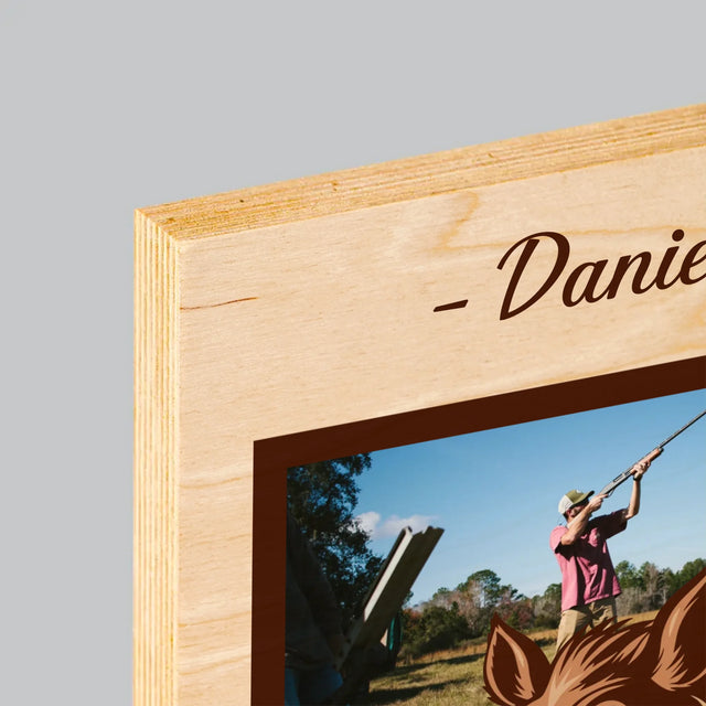 Le Collage Photo: Pourfendeur Du Sanglier - Impression Sur Bois