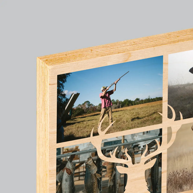 Le Collage Photo: Chasseur - Impression Sur Bois