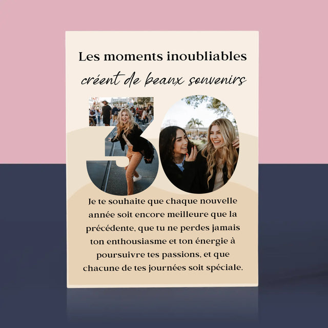 Collage Photo De Lettre: 30 Anniversaire - Bloc Acrylique