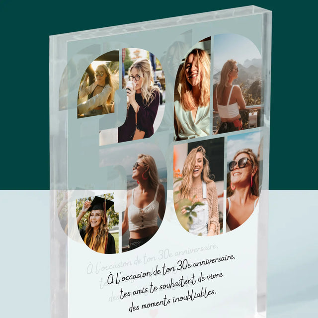 Le Collage Photo: 30E Anniversaire, Vœux - Bloc Acrylique