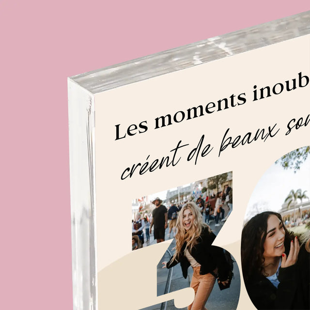 Collage Photo De Lettre: 30 Anniversaire - Bloc Acrylique