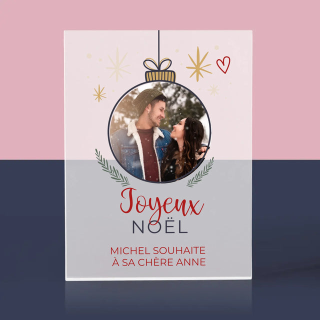 La Photo Et Un Texte: Joyeux Noël, Boule - Bloc Acrylique