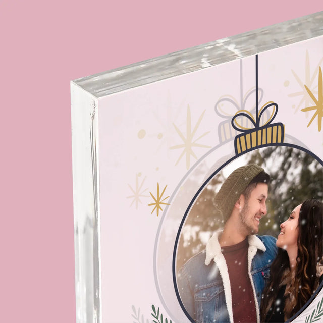 La Photo Et Un Texte: Joyeux Noël, Boule - Bloc Acrylique