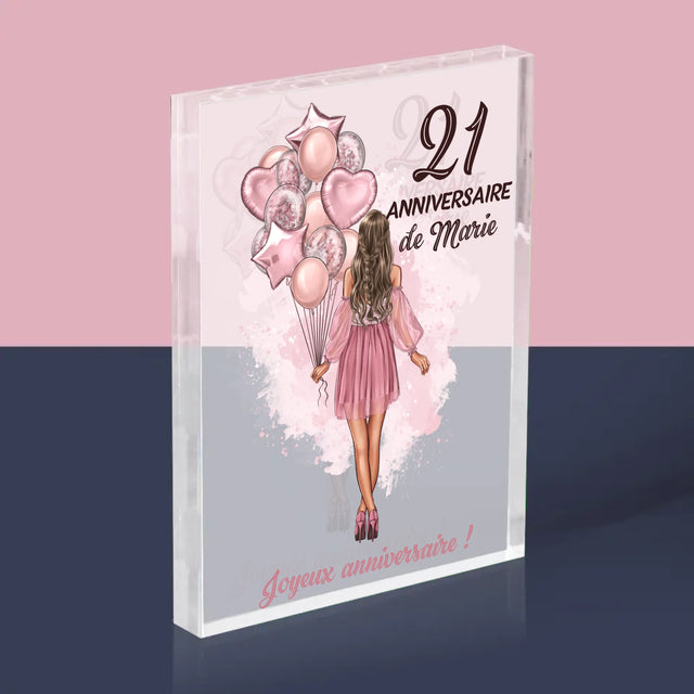 La Création Du Personnage: Anniveraire Ballons - Bloc Acrylique