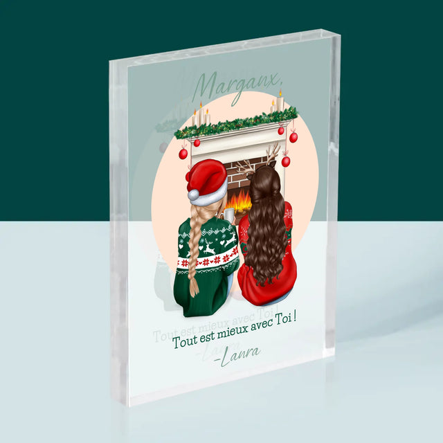 La Création Du Personnage: Les Meilleures Amies À Noël - Bloc Acrylique