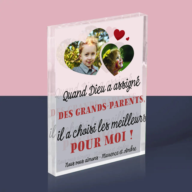 Le Collage Photo: Quand Dieu A Assigné Les Grands-Parents - Bloc Acrylique