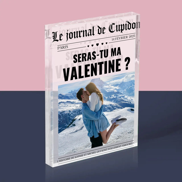 La Couverture De Magazine: Journal De La Saint-Valentin - Bloc Acrylique