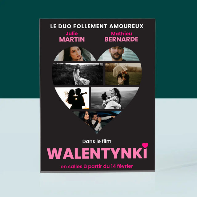 Le Collage Photo: Saint-Valentin Affiche Du Film - Bloc Acrylique