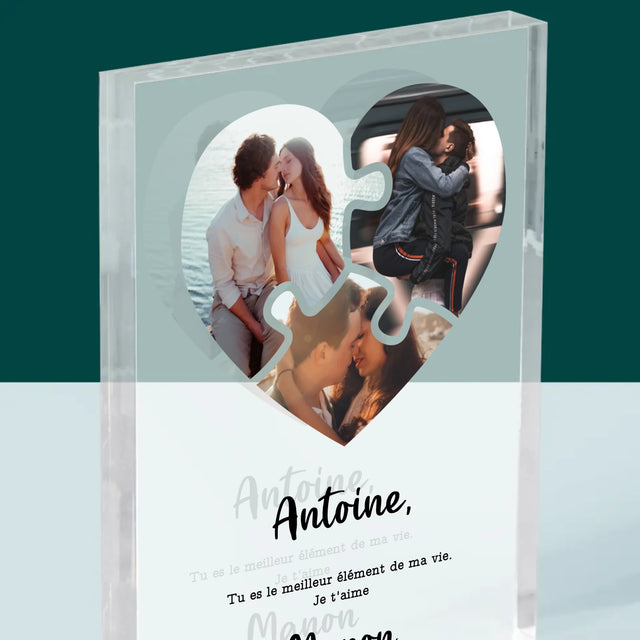 Le Collage Photo: Puzzle De La Saint-Valentin - Bloc Acrylique