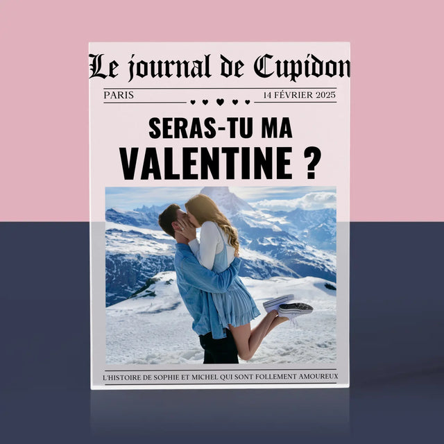 La Couverture De Magazine: Journal De La Saint-Valentin - Bloc Acrylique