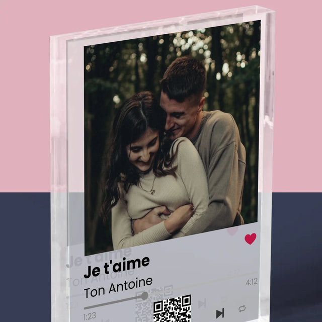 La Photo Et Un Texte: Spotify Avec Code Qr - Bloc Acrylique