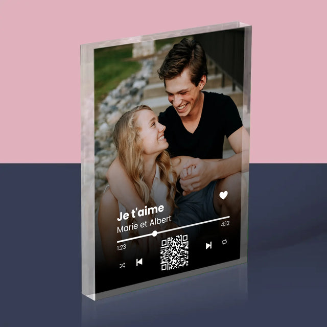 La Photo Et Un Texte: Votre Chanson Code Qr - Bloc Acrylique