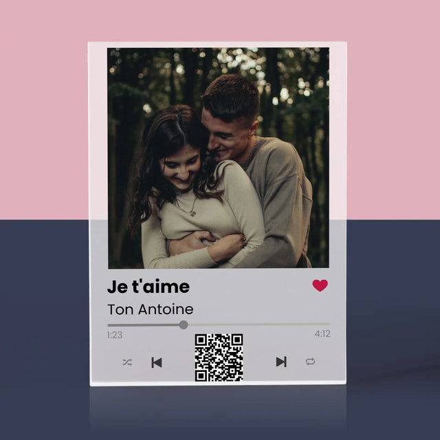 La Photo Et Un Texte: Spotify Avec Code Qr - Bloc Acrylique