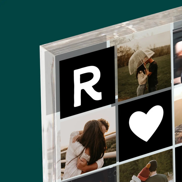 Le Collage Photo: Les Monogrammes D'Amour Avec Photos - Bloc Acrylique