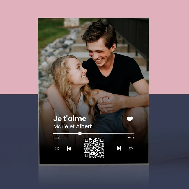 La Photo Et Un Texte: Votre Chanson Code Qr - Bloc Acrylique