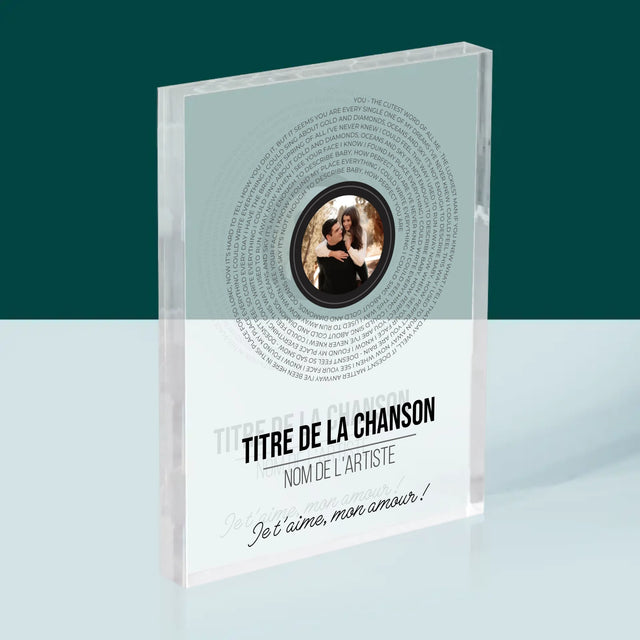 La Photo Et Un Texte: Paroles De Chansons Sur L'Album - Bloc Acrylique