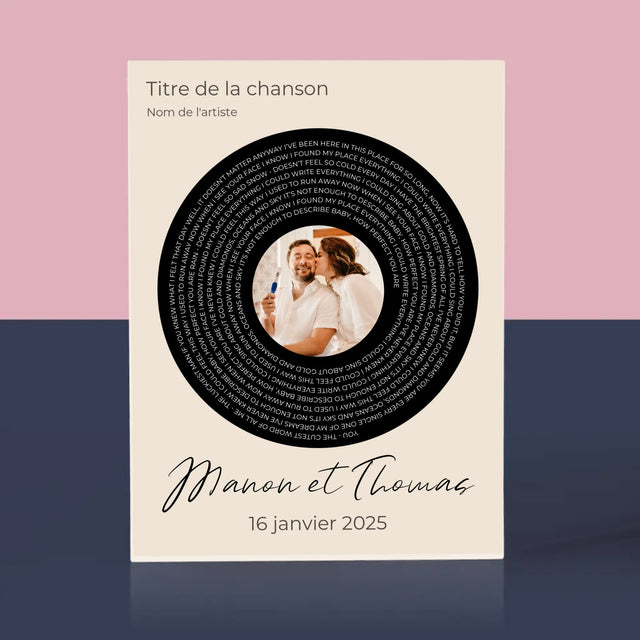 La Photo Et Un Texte: Paroles De Chanson Avec Votre Photo - Bloc Acrylique