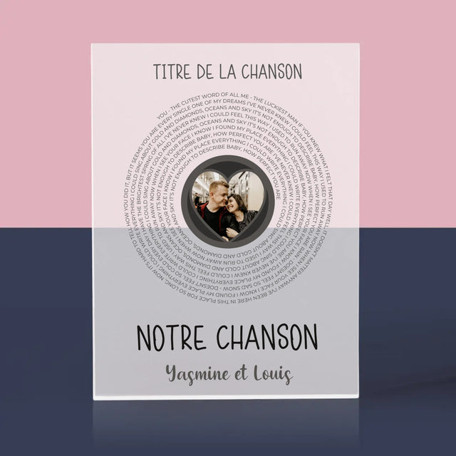 La Photo Et Un Texte: Notre Chanson Avec Les Paroles - Bloc Acrylique