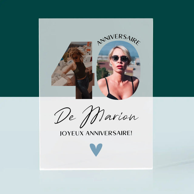 Collage Photo De Lettre: 40 Ans, Des Beaux Moments - Bloc Acrylique