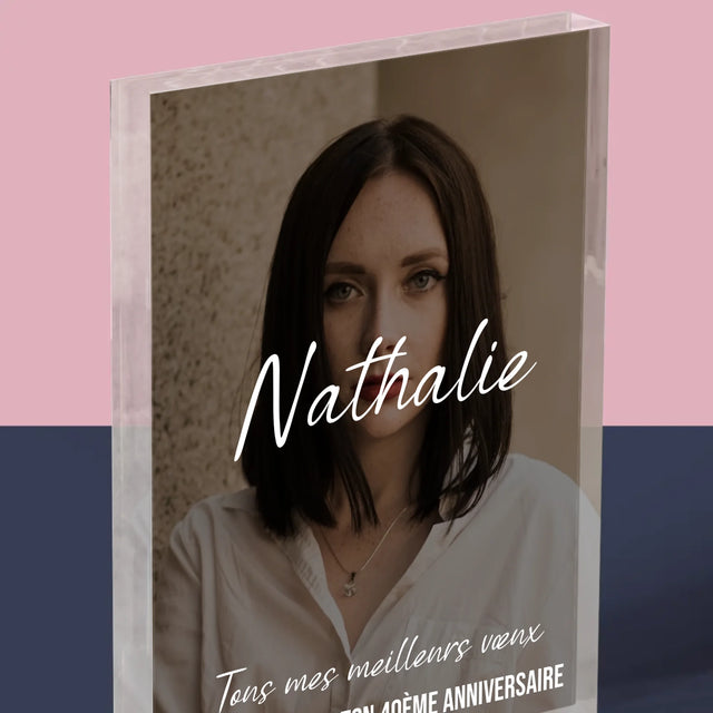 La Photo Et Un Texte: 40E Anniversaire Joyeux Anniversaire - Bloc Acrylique