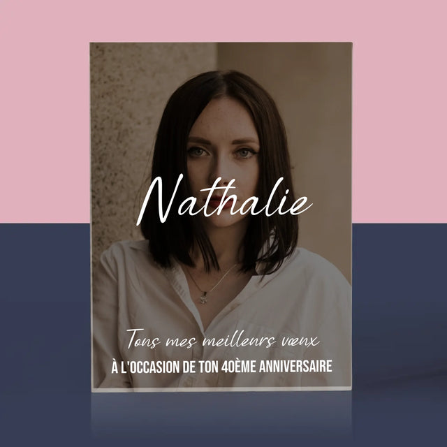 La Photo Et Un Texte: 40E Anniversaire Joyeux Anniversaire - Bloc Acrylique