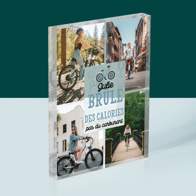 Le Collage Photo: Brûle Des Calories, Pas Du Carburant - Bloc Acrylique