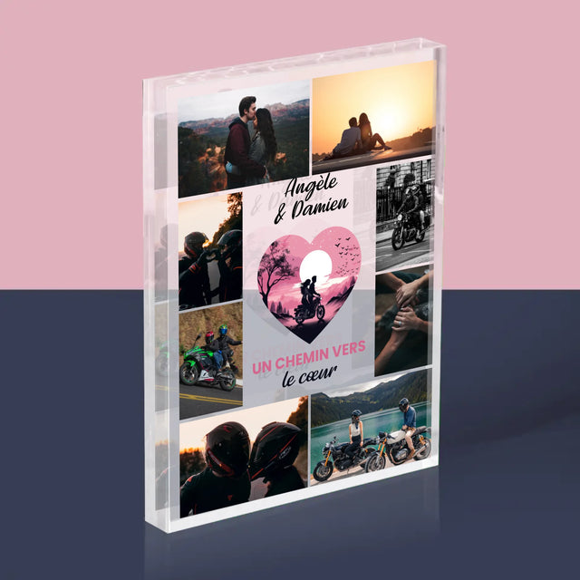 Le Collage Photo: Un Chemin Vers Le Cœur - Bloc Acrylique