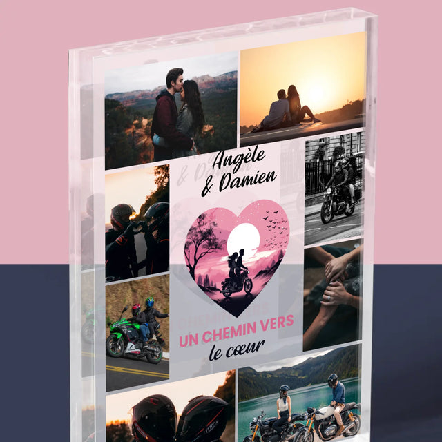 Le Collage Photo: Un Chemin Vers Le Cœur - Bloc Acrylique