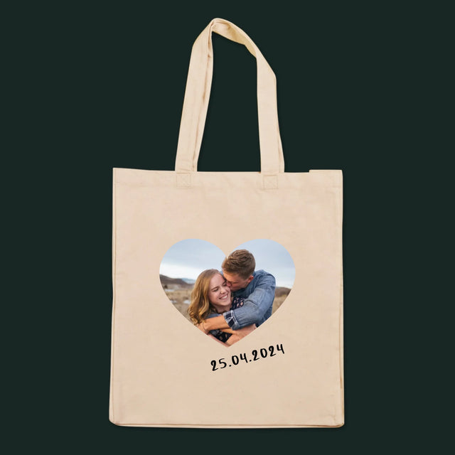 La Photo Et Un Texte: Photo Dans Le Cœur - Sac En Toile