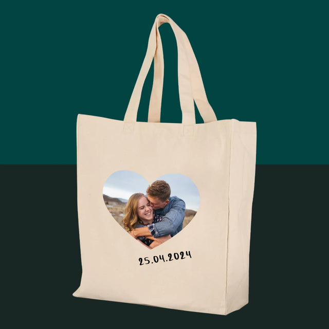 La Photo Et Un Texte: Photo Dans Le Cœur - Sac En Toile