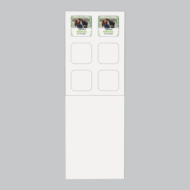 La Photo Et Un Texte: Le Remerciement De Mariage, Feuilles - Aimant Pour Frigo