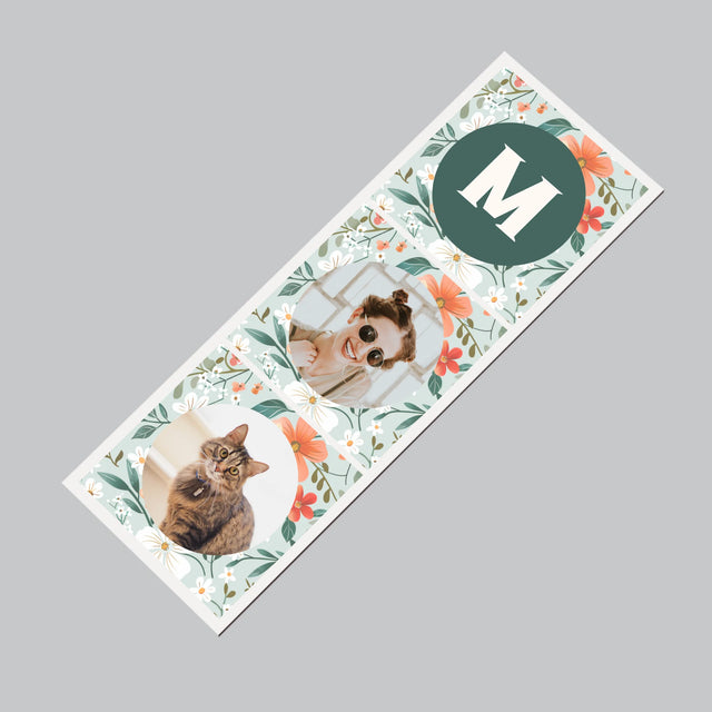 Le Collage Photo: Monogramme, Les Fleurs - Aimant Pour Frigo