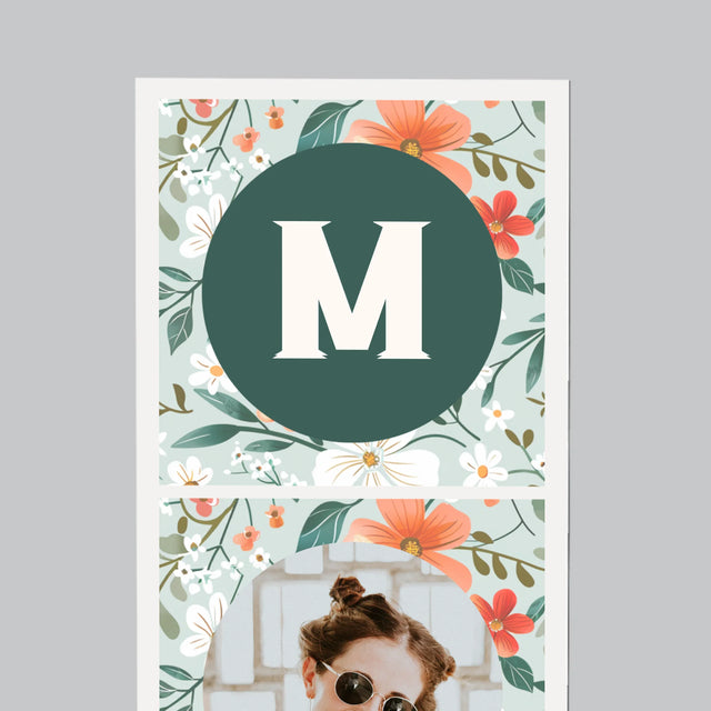 Le Collage Photo: Monogramme, Les Fleurs - Aimant Pour Frigo