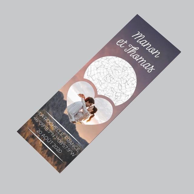 La Carte Des Étoiles: Un Couple Amoureux À La Montagne - Aimant Pour Frigo