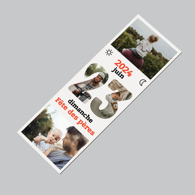 Collage Photo De Lettre: Fête Des Pères Page Du Calendrier - Aimant Pour Frigo