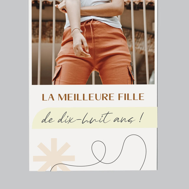 La Photo Et Un Texte: La Meilleure Fille De Dix-Huit Ans - Aimant Pour Frigo