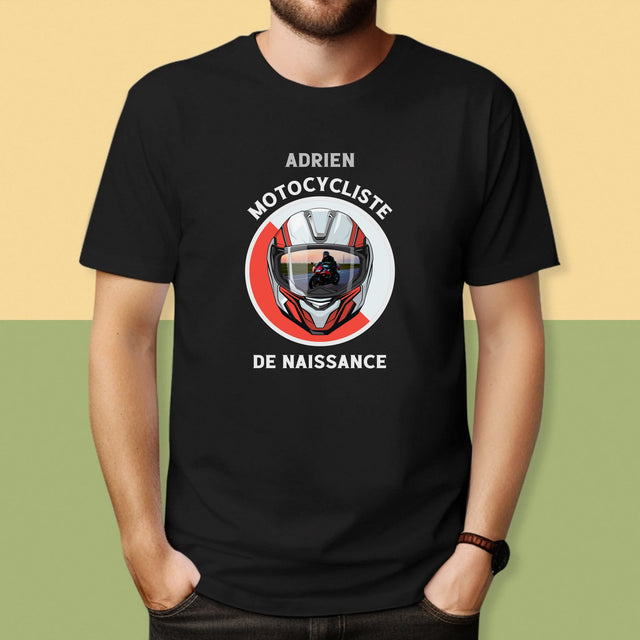 La Photo Et Un Texte: Motocycliste De Naissance - T-Shirt Pour Hommes