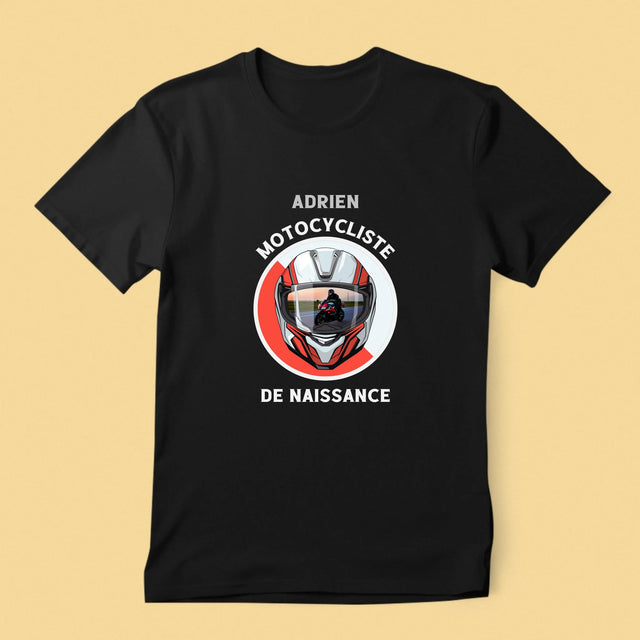 La Photo Et Un Texte: Motocycliste De Naissance - T-Shirt Pour Hommes