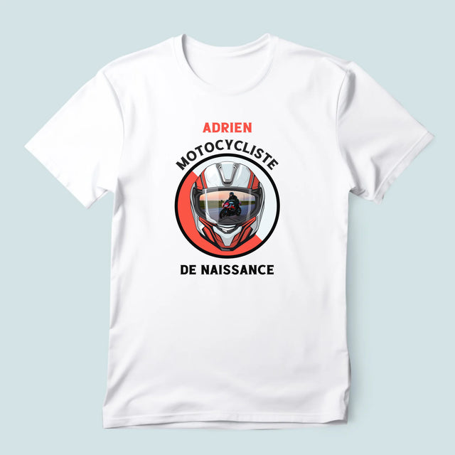 La Photo Et Un Texte: Motocycliste De Naissance - T-Shirt Pour Hommes