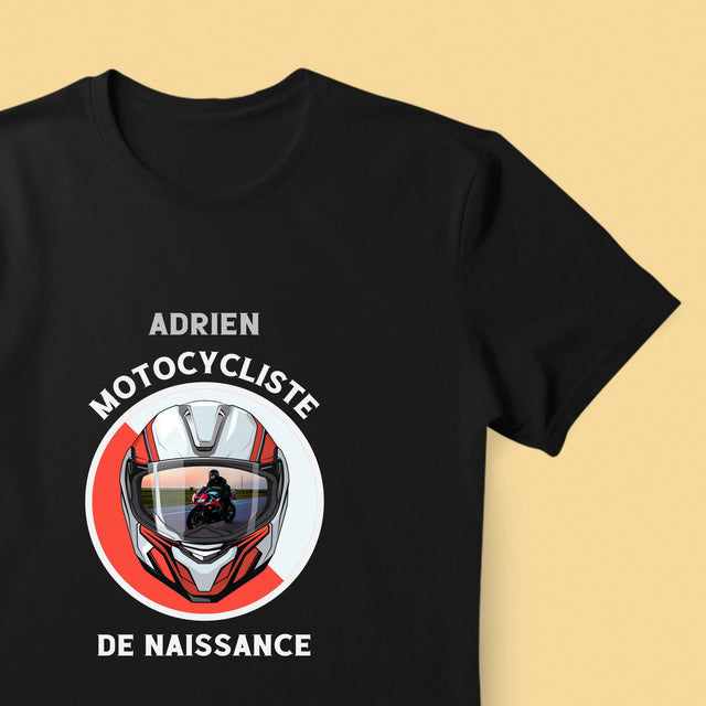 La Photo Et Un Texte: Motocycliste De Naissance - T-Shirt Pour Hommes