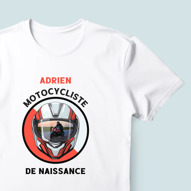 La Photo Et Un Texte: Motocycliste De Naissance - T-Shirt Pour Hommes