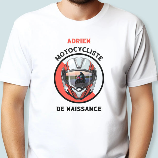 La Photo Et Un Texte: Motocycliste De Naissance - T-Shirt Pour Hommes