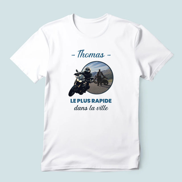 La Photo Et Un Texte: Le Plus Rapide Dans La Ville - T-Shirt Pour Hommes