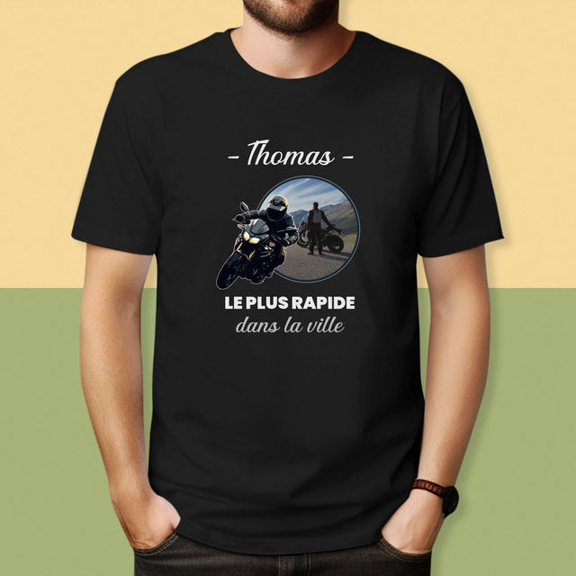 La Photo Et Un Texte: Le Plus Rapide Dans La Ville - T-Shirt Pour Hommes