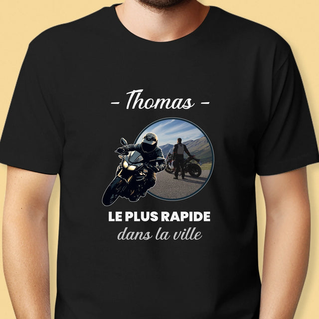 La Photo Et Un Texte: Le Plus Rapide Dans La Ville - T-Shirt Pour Hommes