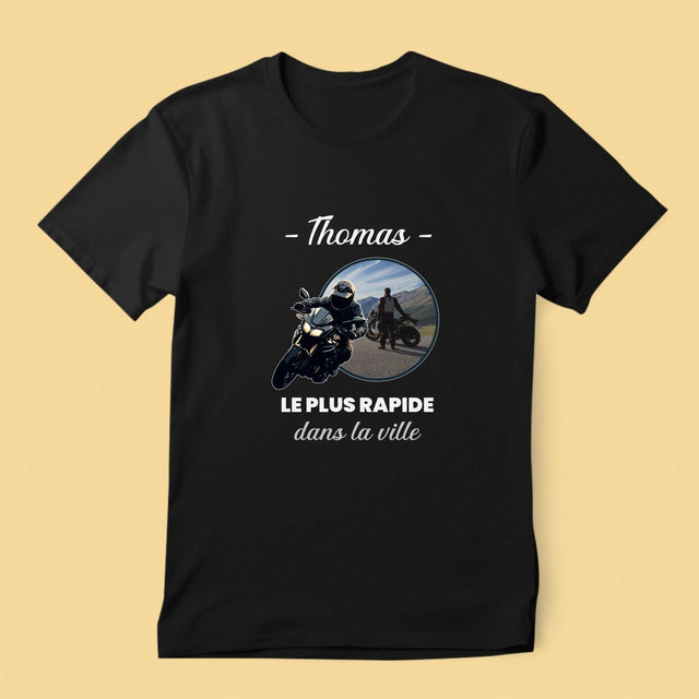 La Photo Et Un Texte: Le Plus Rapide Dans La Ville - T-Shirt Pour Hommes