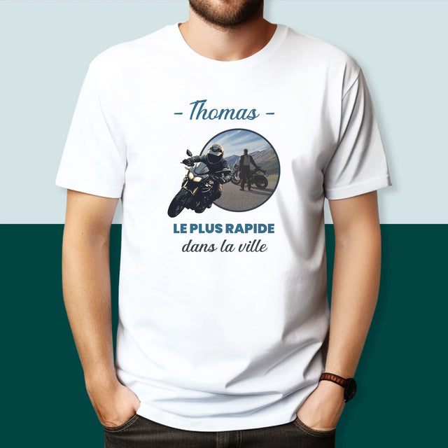 La Photo Et Un Texte: Le Plus Rapide Dans La Ville - T-Shirt Pour Hommes