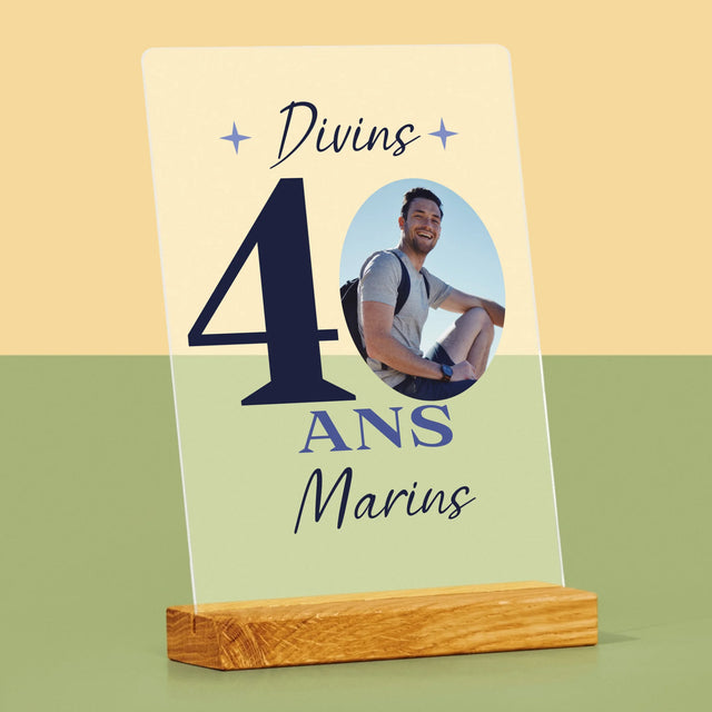 La Photo Et Un Texte: Divin 40 Ans - Impression Sur Verre Acrylique