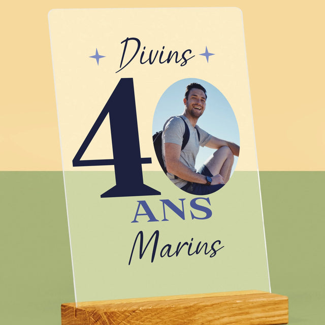 La Photo Et Un Texte: Divin 40 Ans - Impression Sur Verre Acrylique