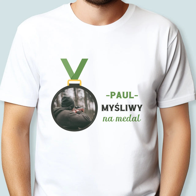 La Photo Et Un Texte: Chasseur En Or - T-Shirt Pour Hommes